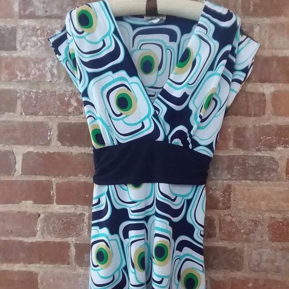 M.K.M DESIGNS Blue & White Multicolor Sleeveless Blouse Shirt Top Tunic Women S - Picture 14 of 14